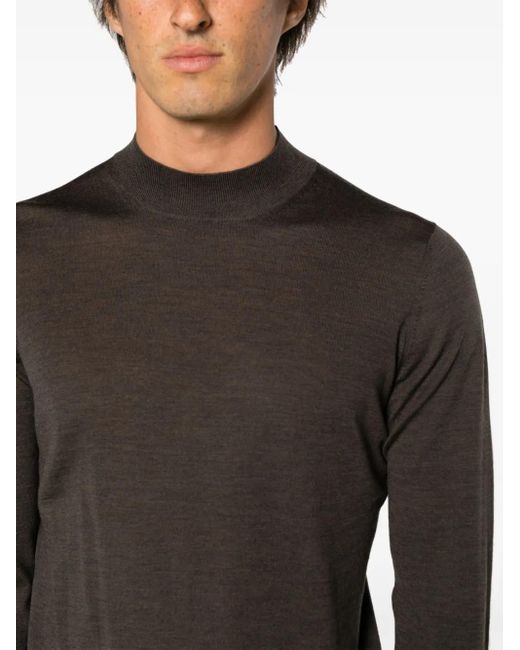 Barba Napoli Pullover Mit Stehkragen in Gray für Herren