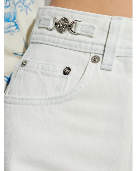 Versace White Medusa-Plaque Jeans