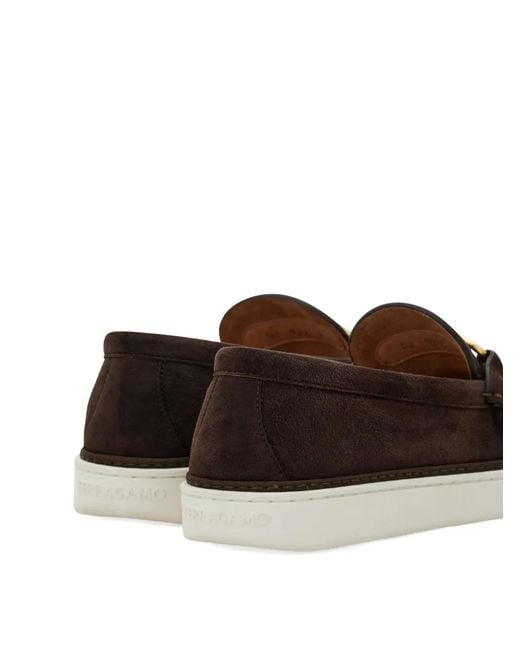 Ferragamo Black Gancini Ornament Loafers