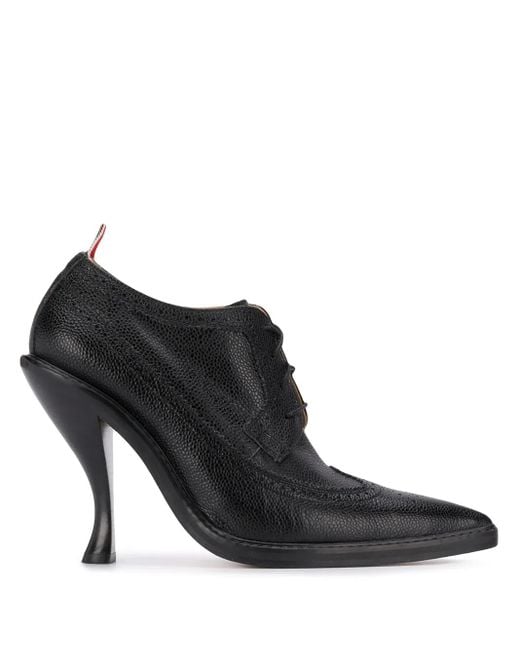 Thom Browne Black Curved Heel Longwing Brogues