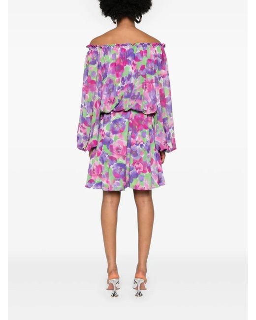 ROTATE BIRGER CHRISTENSEN Pink X Reina Olga Floral-Print Minidress