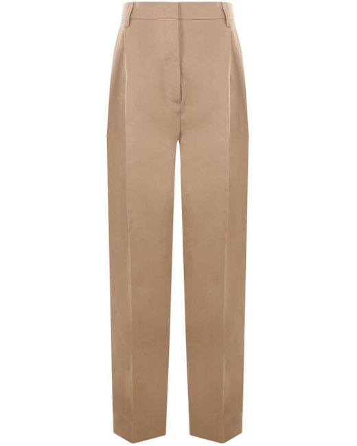 Prada Natural Pleated Tailored Trousers