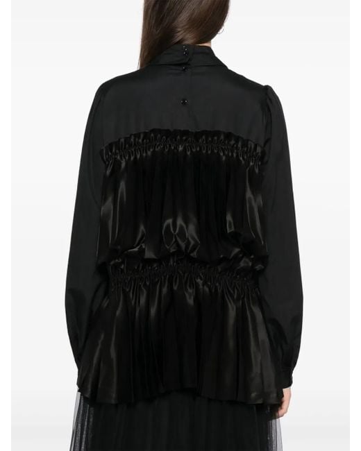 Noir Kei Ninomiya Black Pleated Blouses