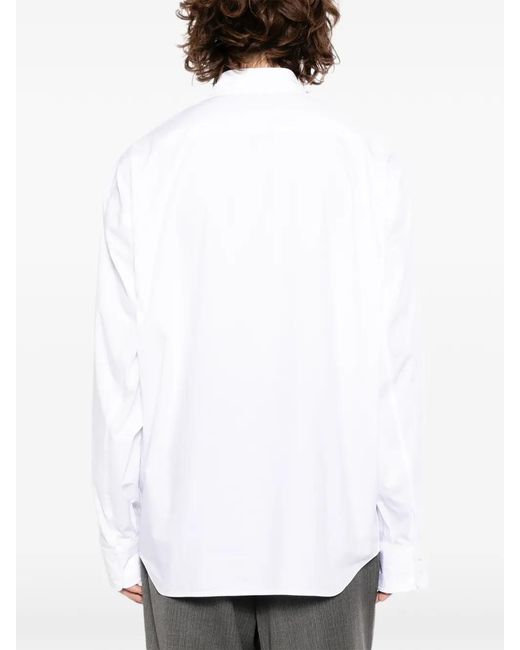 Moohong White Cutout Long-Sleeve Shirt for men
