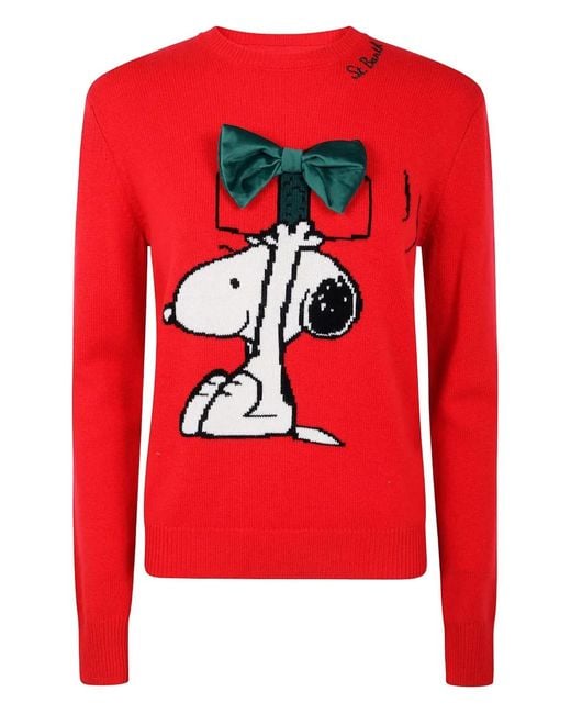 Mc2 Saint Barth X Peanuts Trui Met Strikpatch in het Red