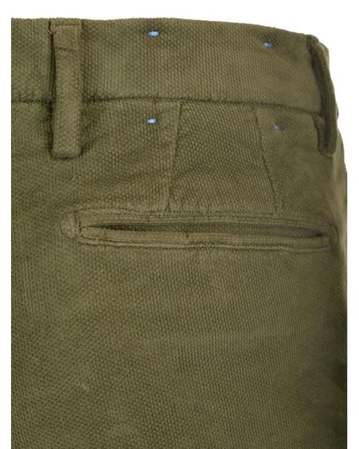 Al Duca D'aosta Green Velvet Cargo Trousers for men
