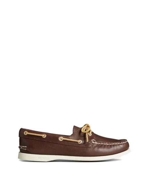 Fortela Brown Lace-Up Leather Boat Shoes