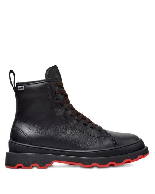 Camper レザー コンバットブーツ Black