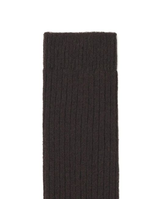 Lanvin Black Ribbed-Knit Socks for men