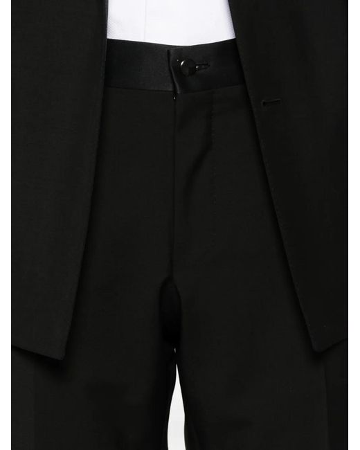 Canali Black Logo-Patch Double-Breasted Dinner Suit for men