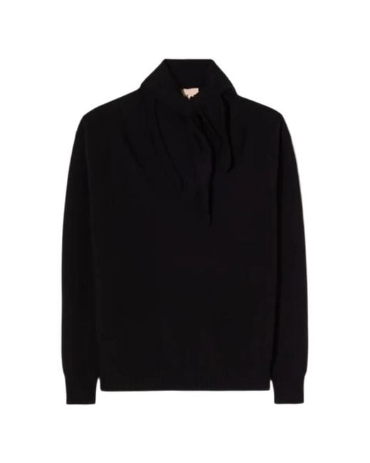 Plan C Black Shawl V-Neck Sweater