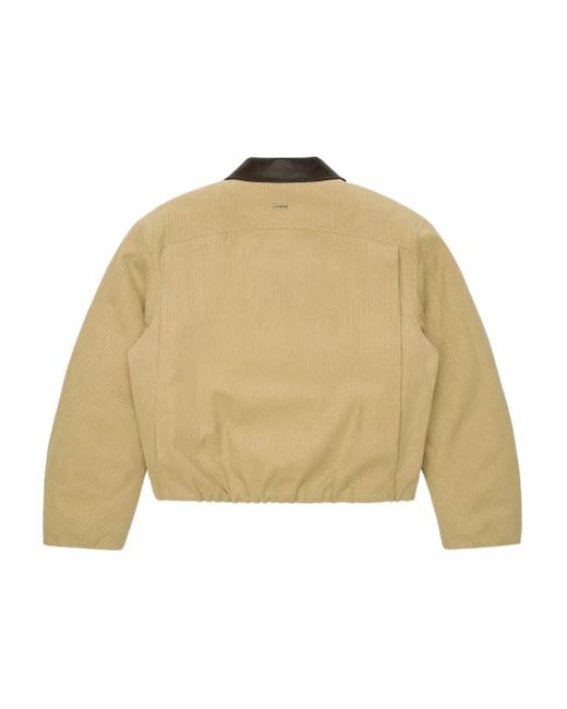 Adererror Natural Contrast-Collar Long-Sleeve Jacket