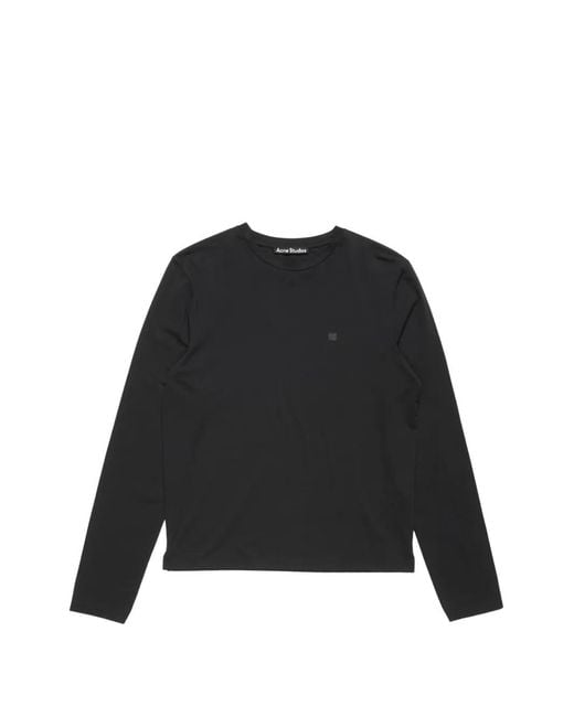 Acne Black Face Logo T-Shirt