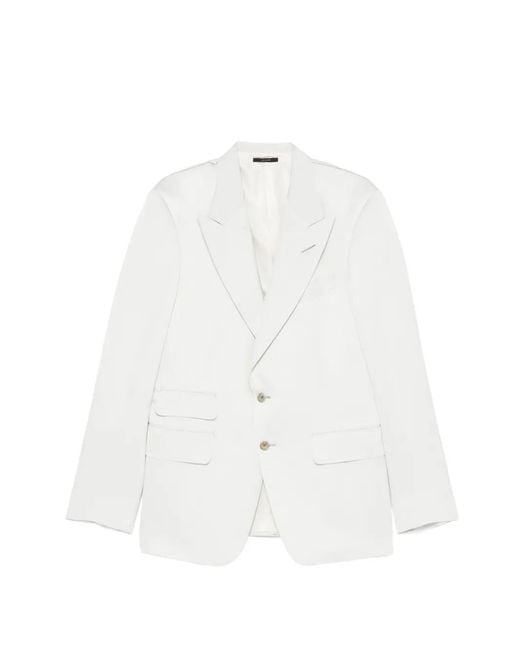 Tom Ford White Shelton Peak-Lapel Single-Breasted Blazer for men