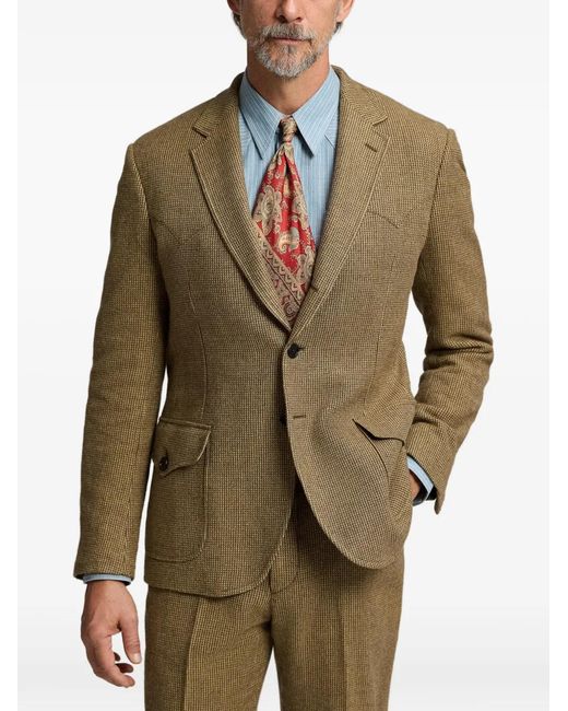 RRL Green Plaid-Pattern Blazer for men