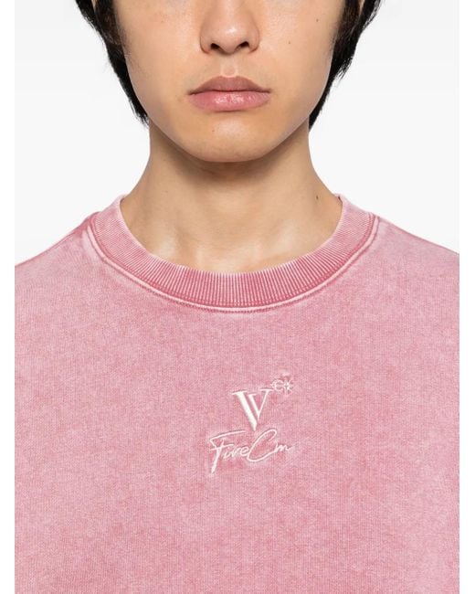 FIVE CM Pink Logo Washed Sweatshirt for men