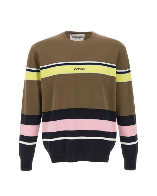Iceberg Brown Logo-Embroidered Sweater for men