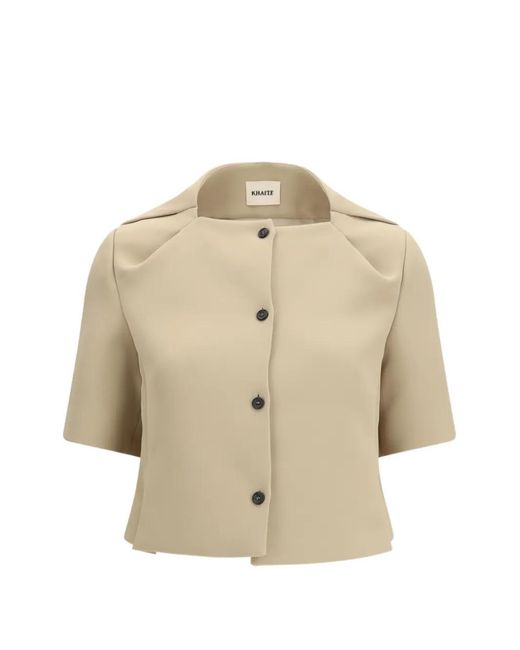 Khaite Natural Franc Button Short Sleeve Jacket