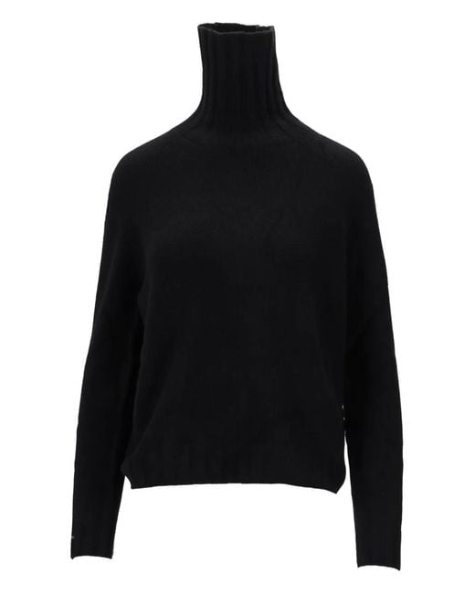 LA ROSE Black Roll-Neck Sweater