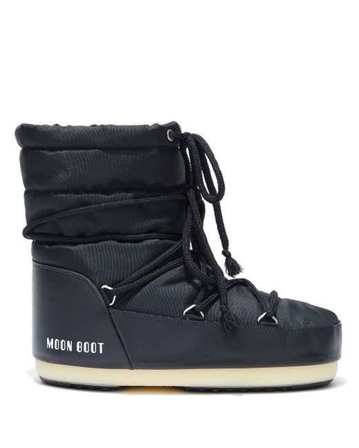 Moon Boot Quilted Logo-print Ankle Boots in Black | Lyst