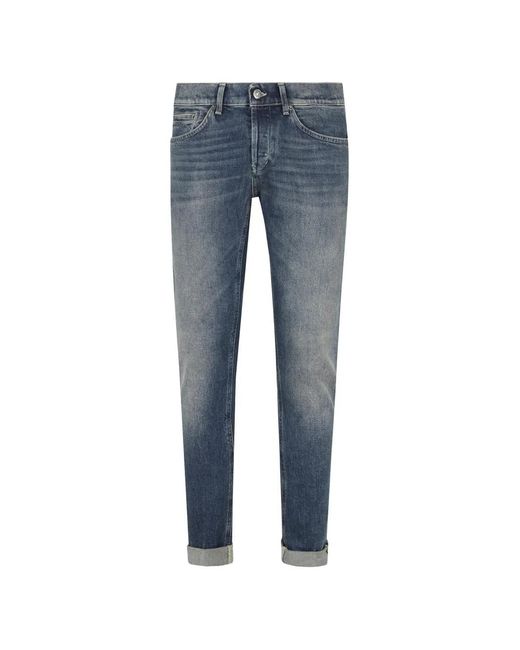 Dondup Blue George Faded Slim-Fit Jeans for men