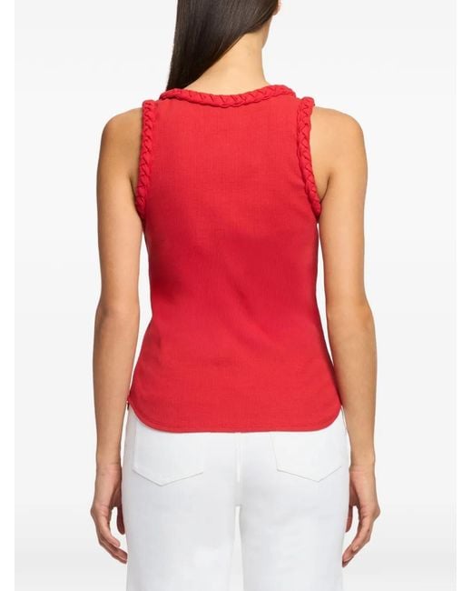 Cinq À Sept Red Braided Tank Top