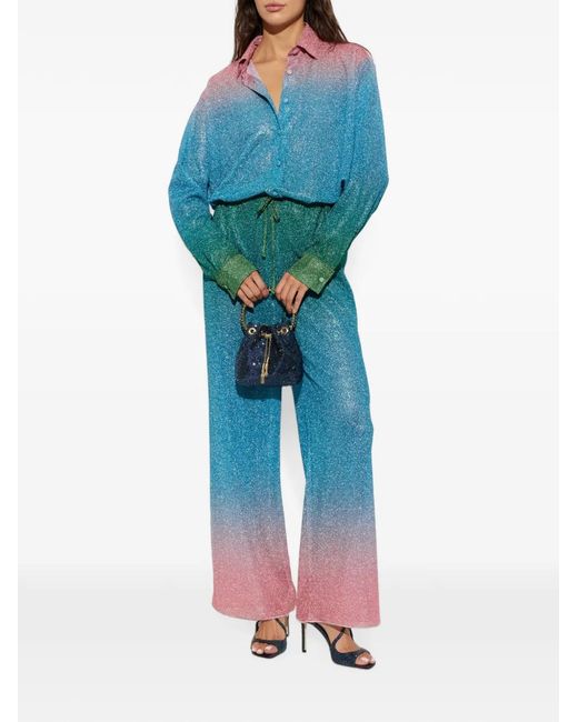Oseree Blue Gradient-Effect Shirt