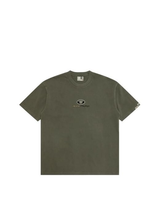 Aape By A Bathing Ape Green Logo-Embroidered T-Shirt for men