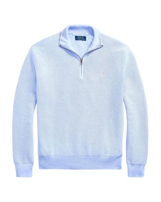 Polo Ralph Lauren Blue Quarter-Zip Sweater for men