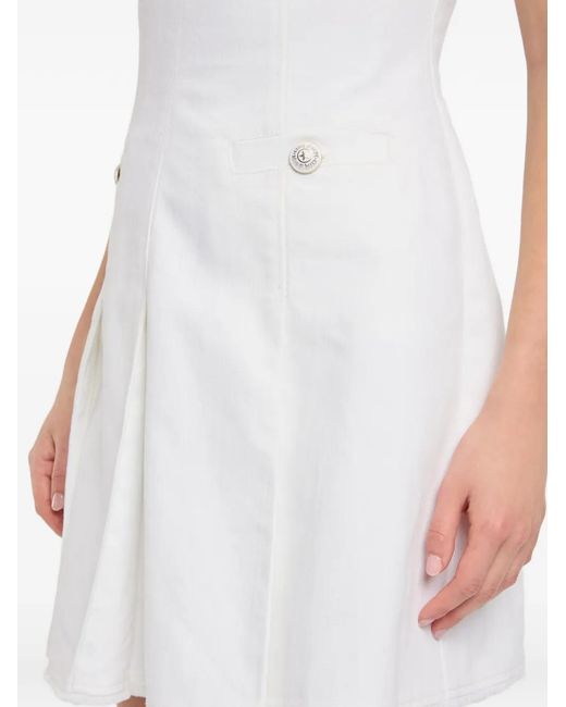 Cinq À Sept White Nova Jean Button-Detail Mini Dress