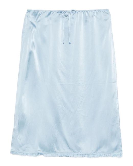 Prada Blue Aged-Look Satin Underskirt