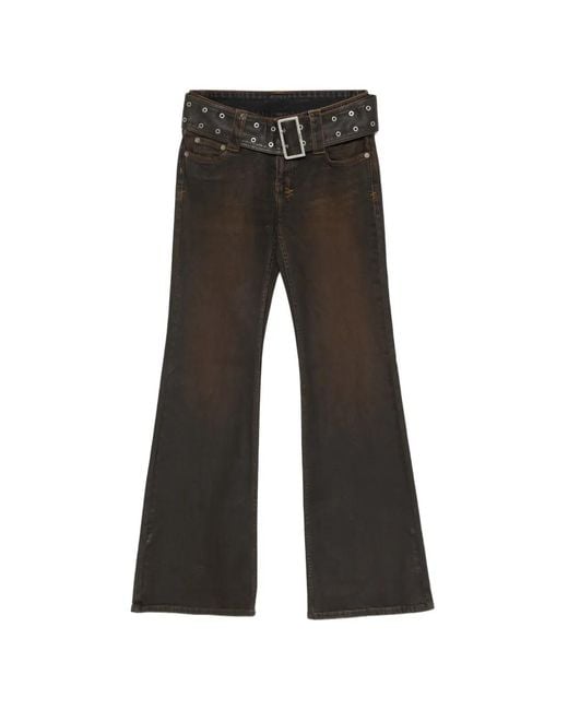 Ksubi Black Soho Belted Flared Jeans