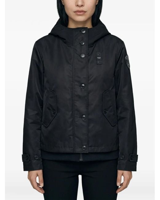 Blauer Black Marcella Hooded Button Jacket