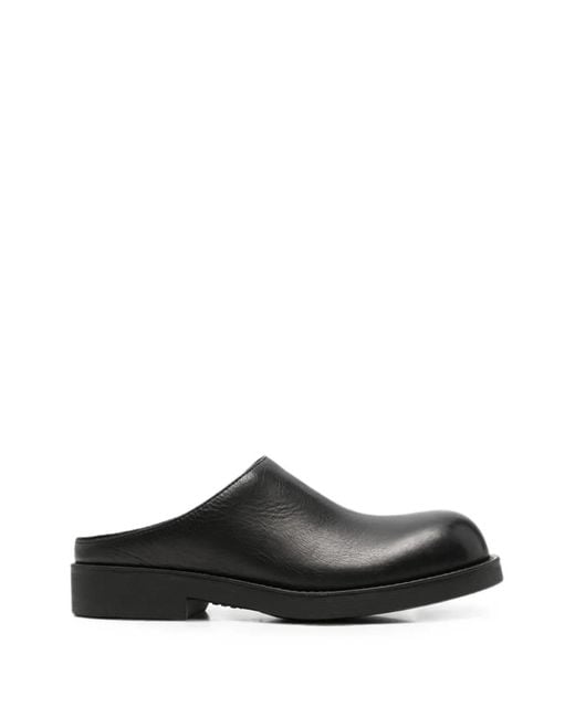 MM6 by Maison Margiela Black Biker Leather Mules for men