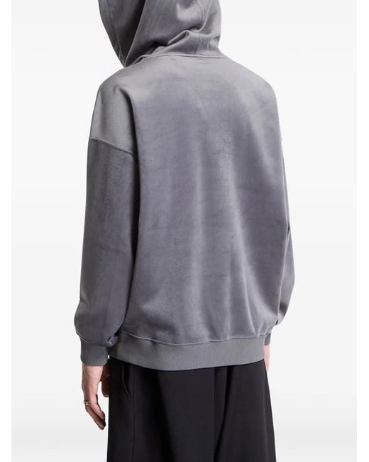 Y-3 Gray Velvet Corduroy Hoodie