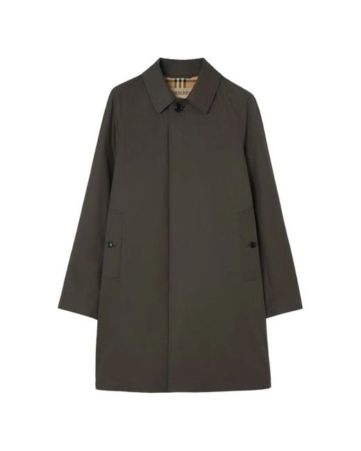 Burberry Gray Mid-Length Tropical Gabardine Camden Car Coat for men
