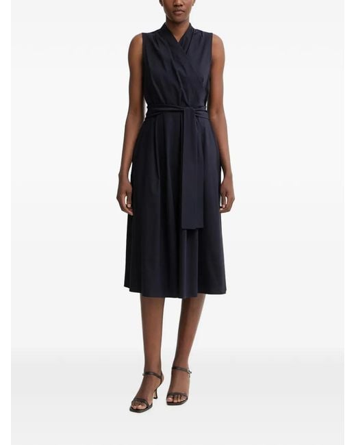 Joseph Ribkoff Black Belted Sleeveless Midi Dress