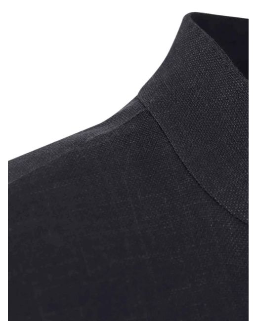 Atelier Munro Blue Nehru-Collar Button-Up Jacket for men