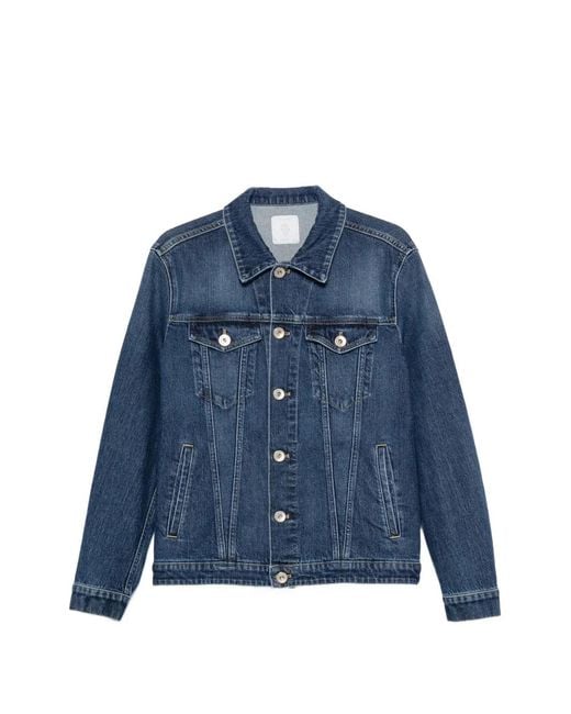 Eleventy Blue Button-Fastening Denim Jacket for men