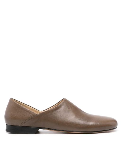 Lemaire Brown Leather Slippers