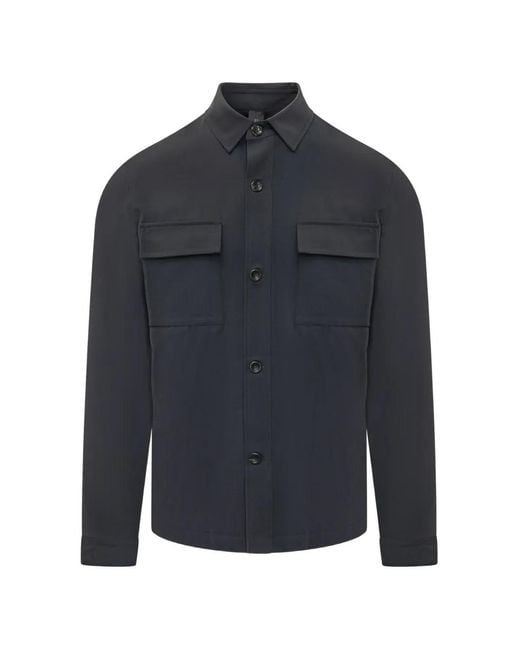 Hōsio Blue Flap-Pocket Shirt Jacket for men