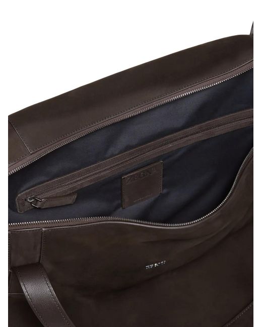 Zegna Black Logo-Detail Holdall for men
