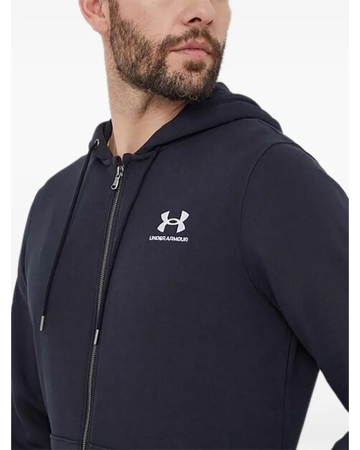 Under Armour Blue Logo-Print Zip-Up Hoodie for men