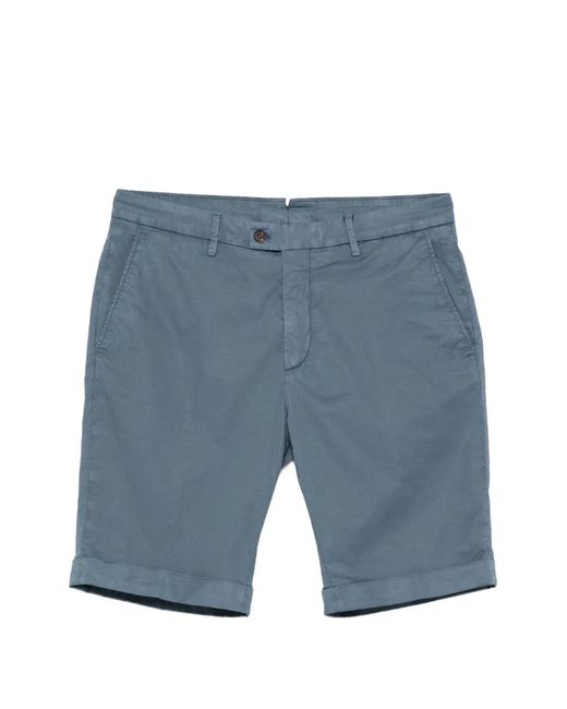 Corneliani Blue Cuffed Tailored Shorts for men