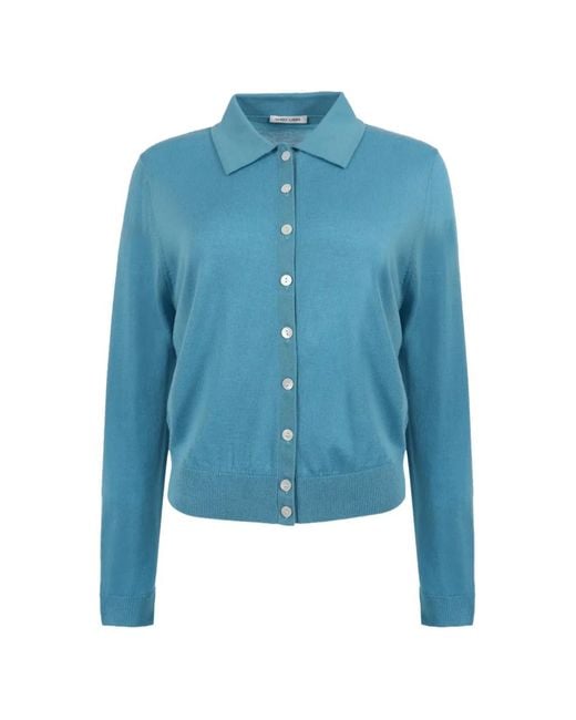 Sandy Liang Blue Ley Button-Up Cardigan