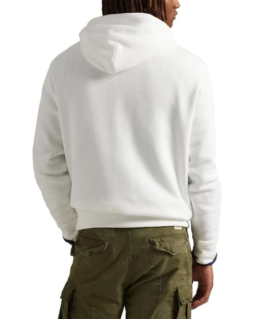 Felpa Con Cappuccio E Logo di Polo Ralph Lauren in White da Uomo