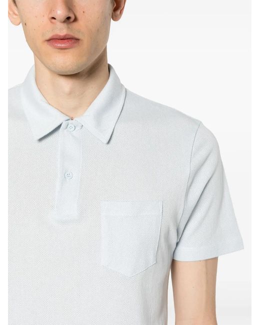 Sunspel White Riviera Mesh Polo Shirt for men