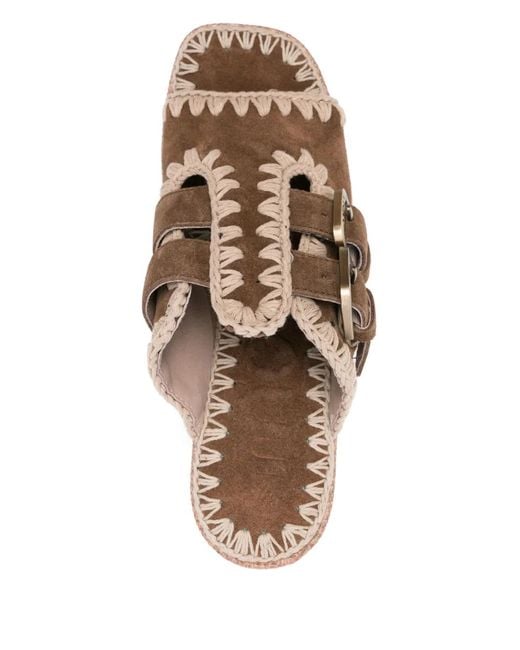 Mou Brown 90Mm Decorative-Stitching Sandals