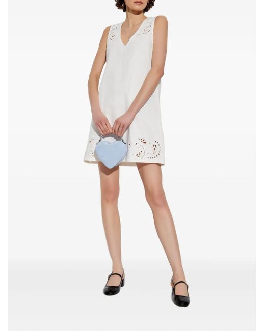 Rag & Bone White Embroidered Mini Dress