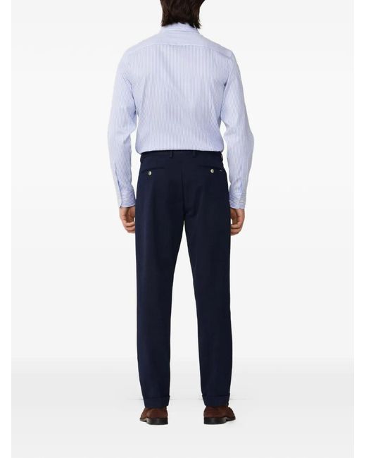 Hackett Blue Double-Pleat Trousers for men